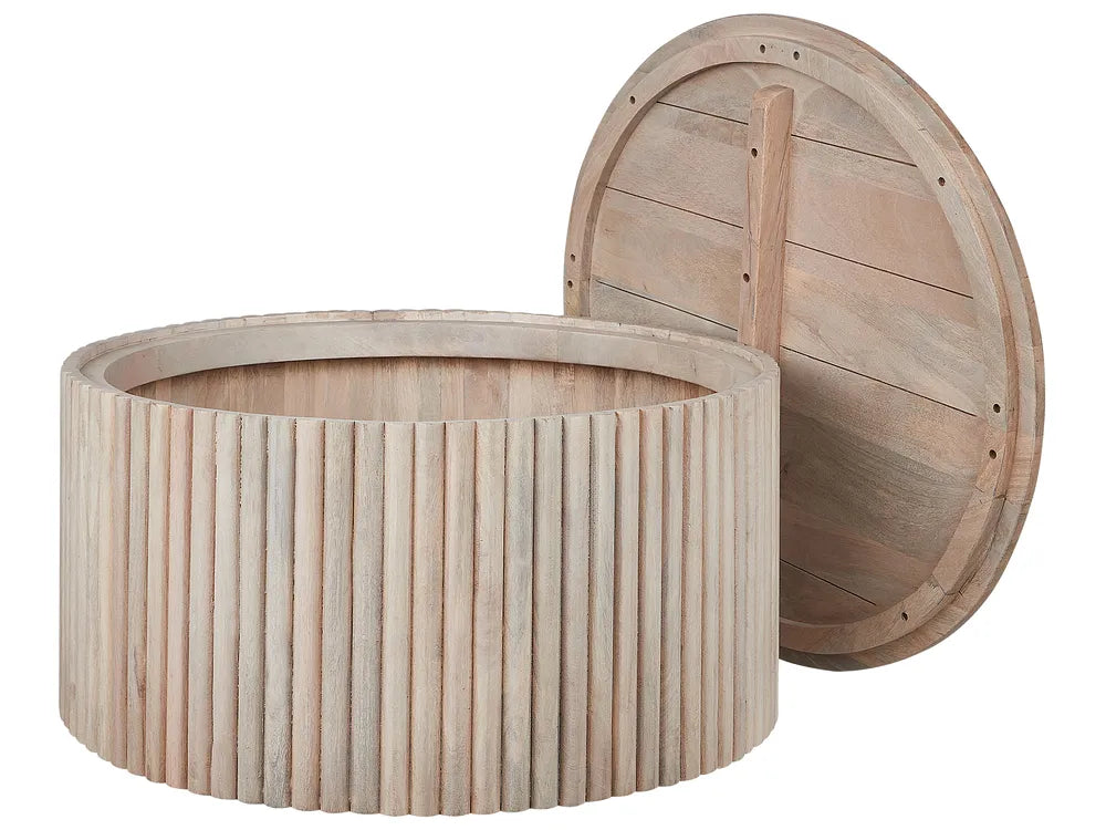 Coffee Table Mango Wood Light Brown with Storage Mactan