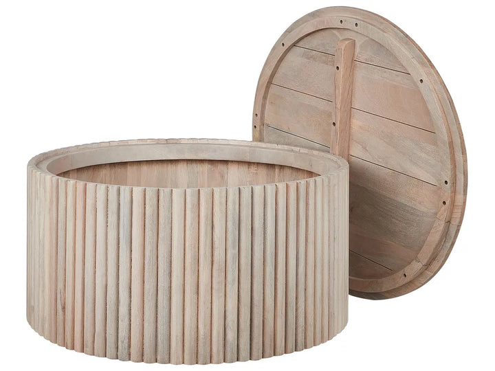 Coffee Table Mango Wood Light Brown with Storage Mactan
