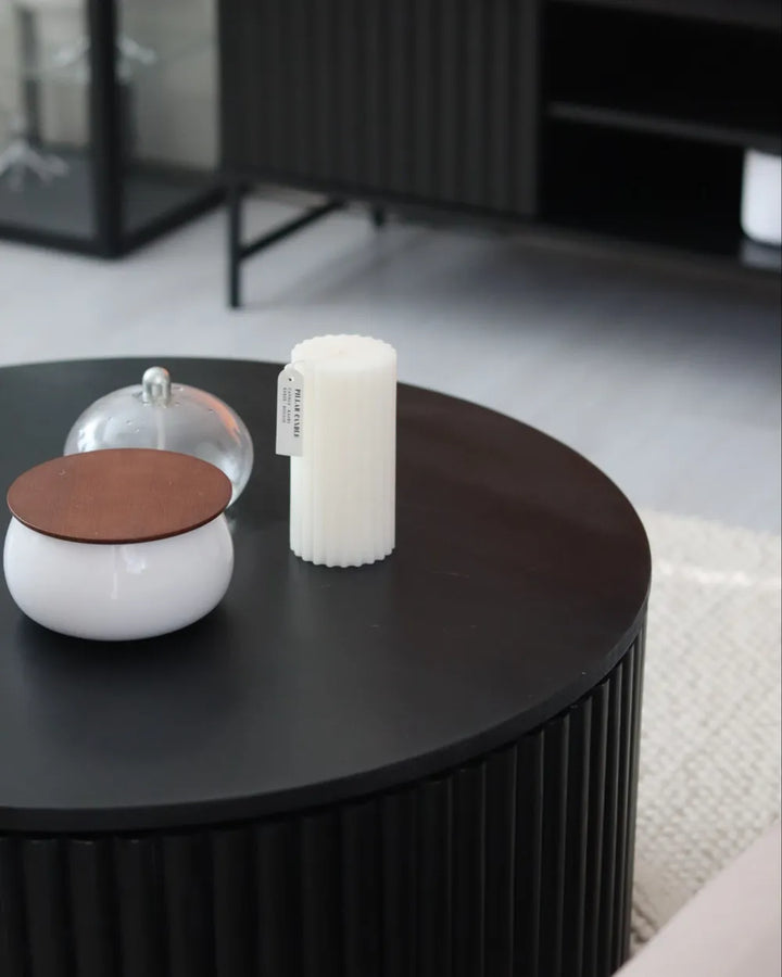 Coffee Table Mango Wood Black with Storage Mactan