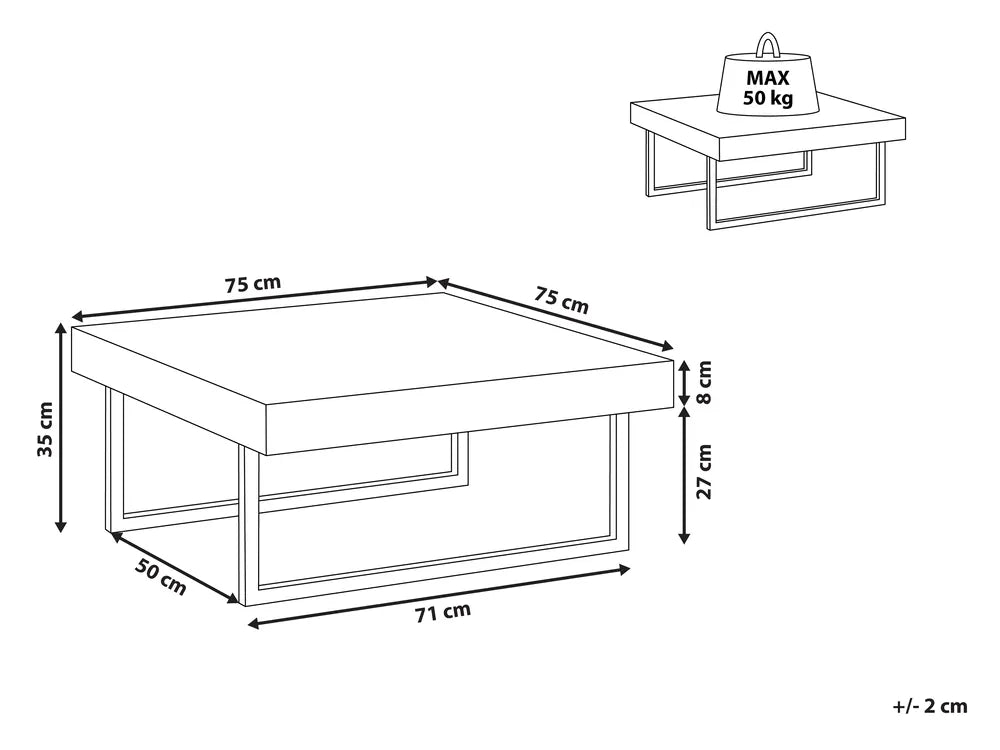 Coffee Table Grey Concrete Effect Holliman