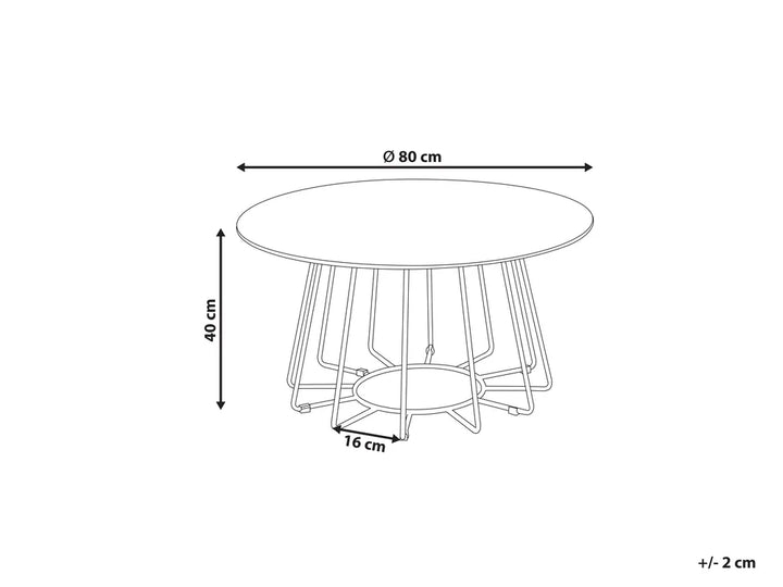 Coffee Table Tempered Glass Black Marble Adilson