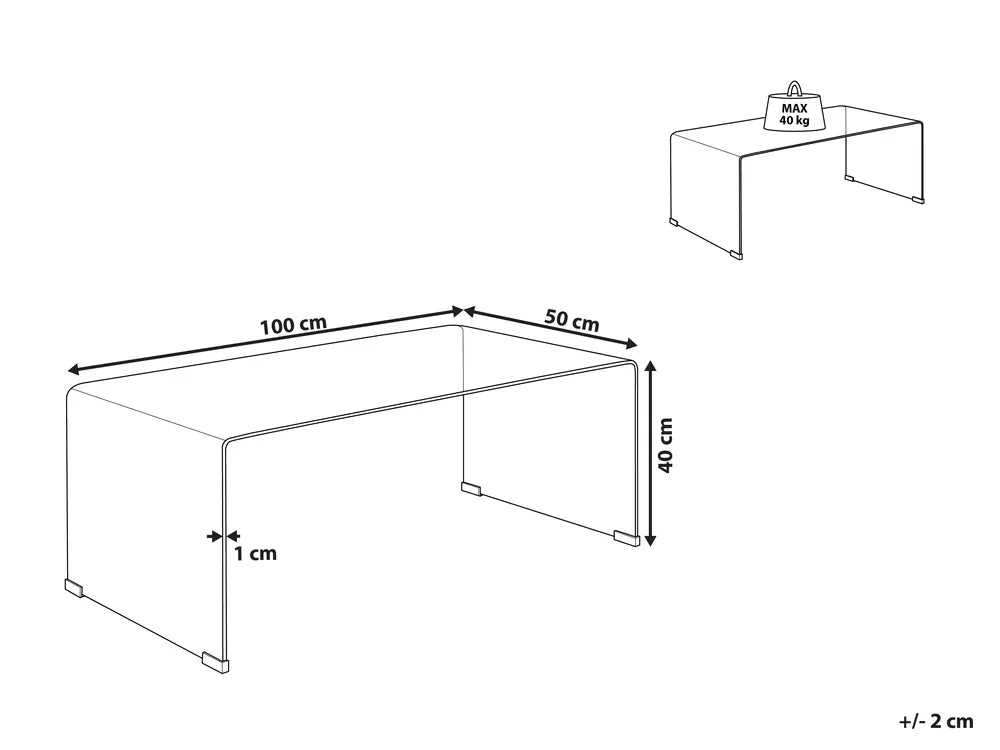 Coffee Table Tempered Glass Blue Navaro