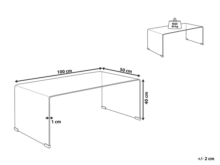 Coffee Table Tempered Glass Blue Navaro