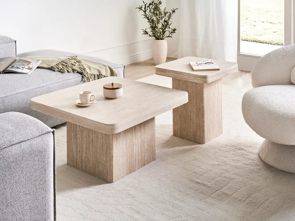 Coffee Table Travertine Effect Kamile