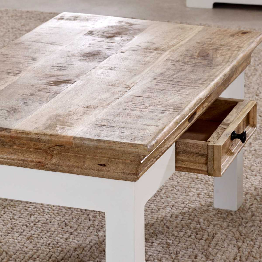 Alfie Coffee Table With Drawer Solid Mango Wood