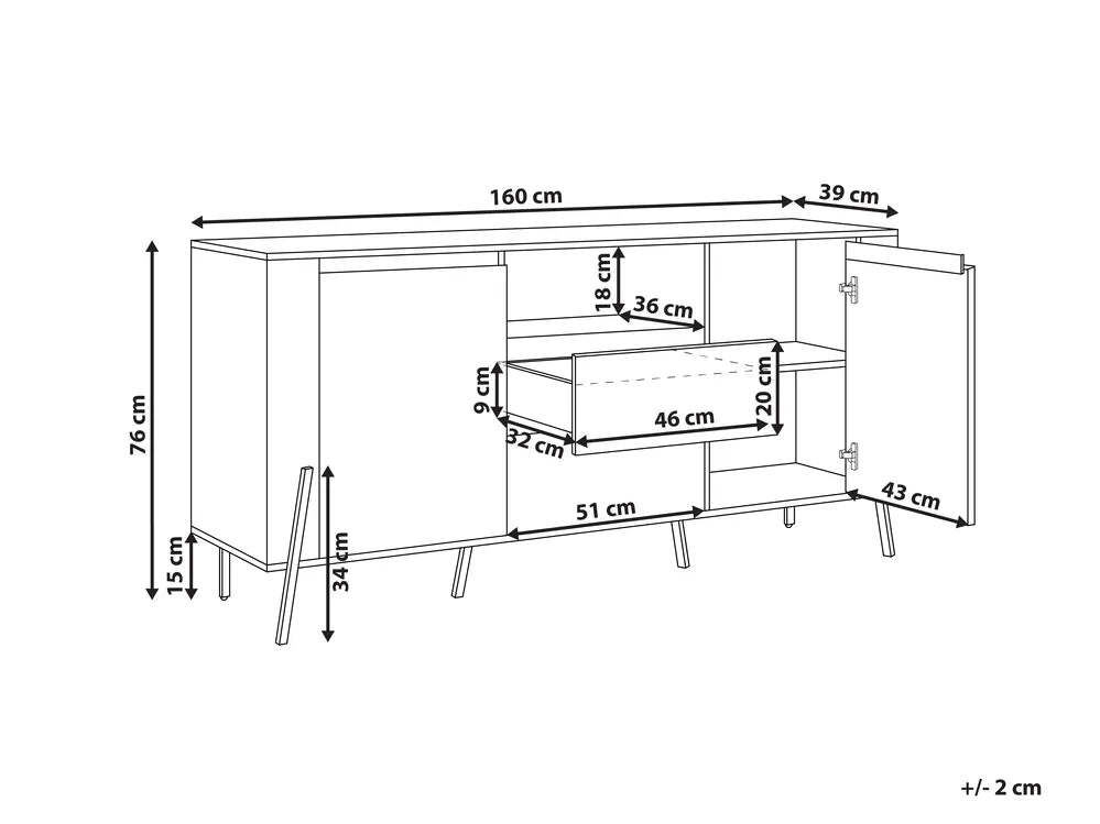 2 Door Sideboard White Whetsel