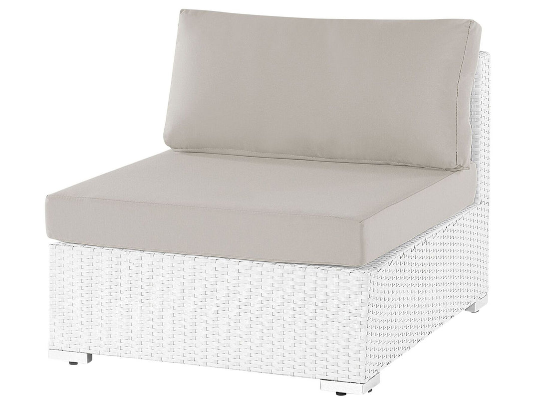 Sano Garden Corner Sofa with Table 4 Seater Right Hand Modular PE Rattan White
