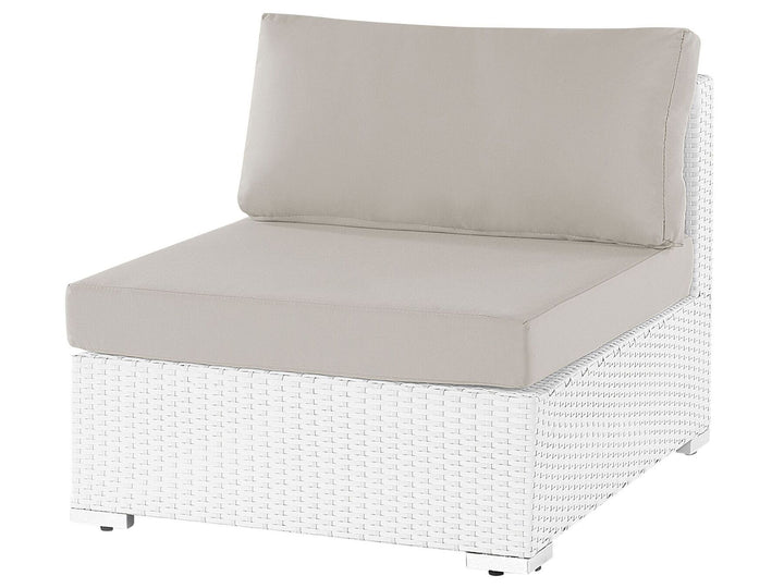 Sano Garden Corner Sofa with Table 4 Seater Right Hand Modular PE Rattan White