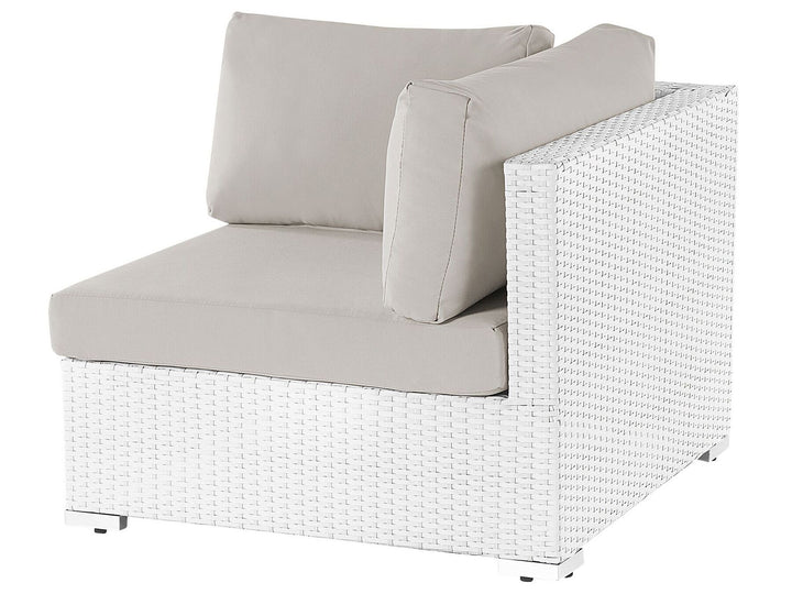 Sano Garden Corner Sofa with Table 4 Seater Right Hand Modular PE Rattan White