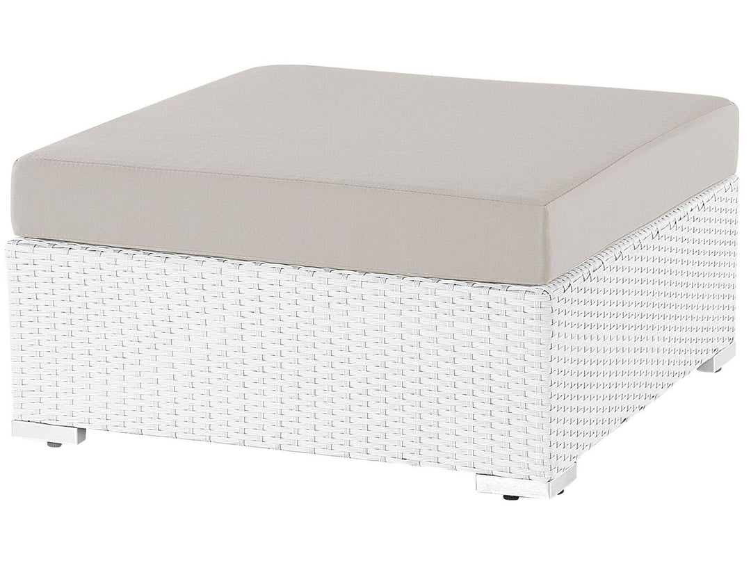 Sano Garden Corner Sofa with Table 4 Seater Right Hand Modular PE Rattan White