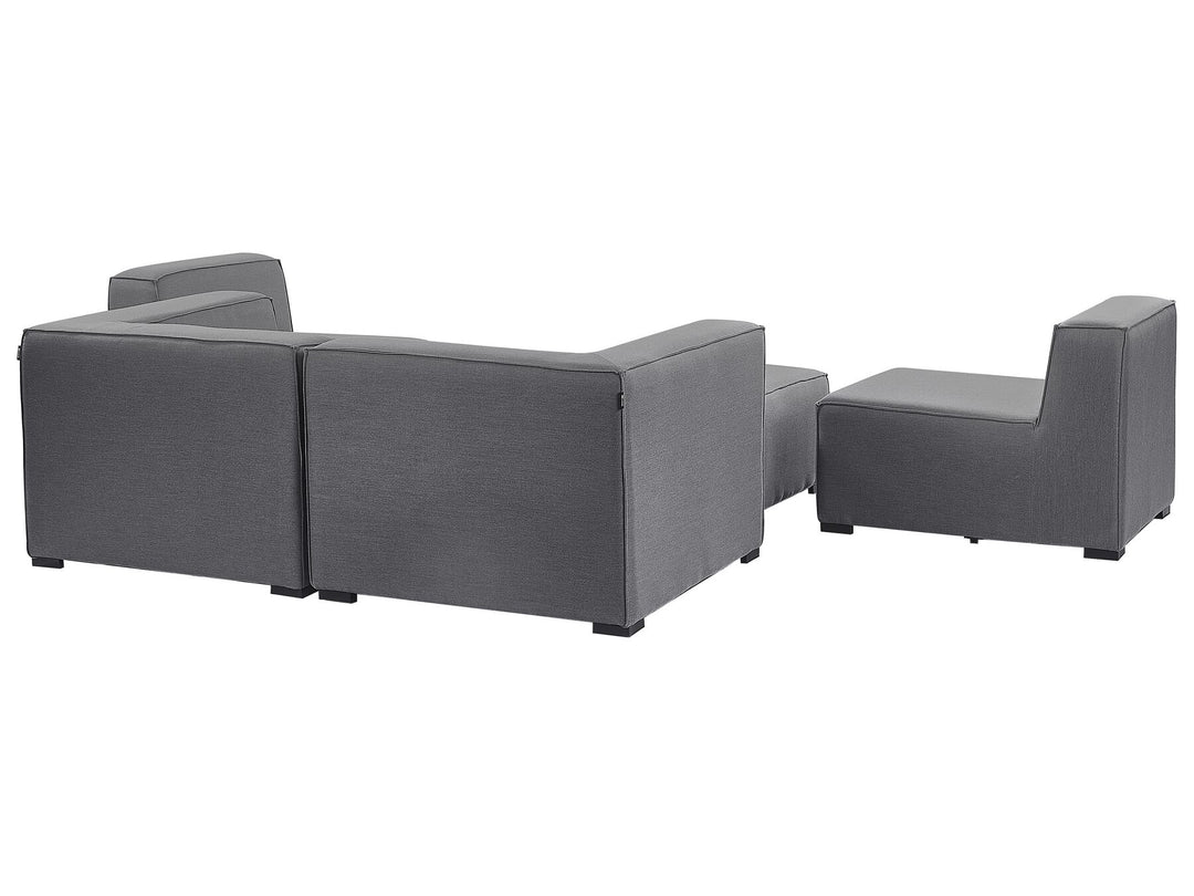Arezzo Garden Sofa with Ottoman 4 Seater Modular Grey