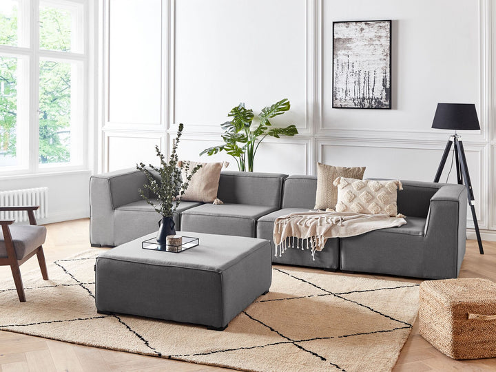 Arezzo Garden Sofa with Ottoman 4 Seater Modular Grey
