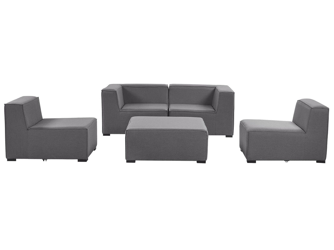 Arezzo Garden Sofa with Ottoman 4 Seater Modular Grey