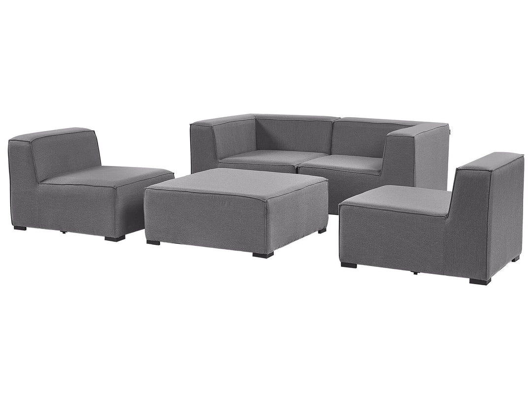 Arezzo Garden Sofa with Ottoman 4 Seater Modular Grey