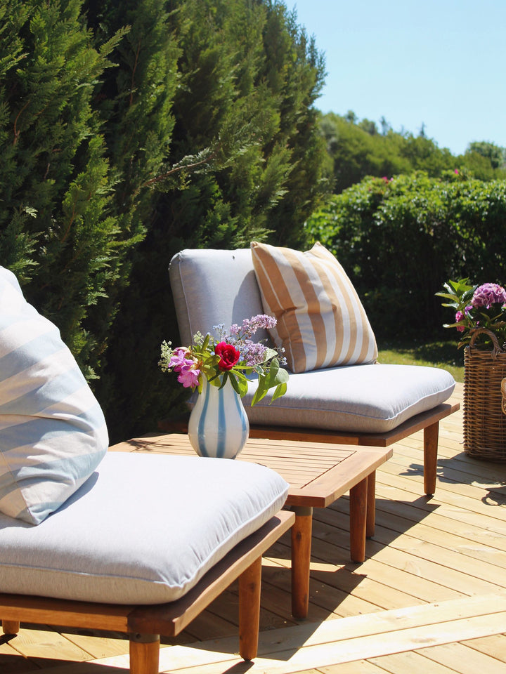 Frascati Garden Lounge Set with Table 2 Seater Certified Acacia Wood Light Grey