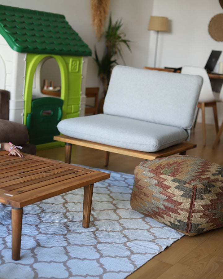 Frascati Garden Lounge Set with Table 2 Seater Certified Acacia Wood Light Grey