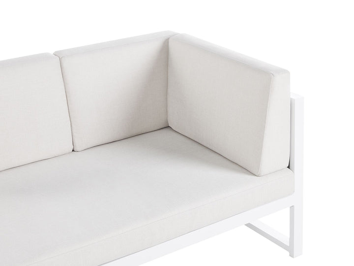 Castella/Fratte Garden Corner Sofa with Table 6 Seater Left Hand Metal Off-White