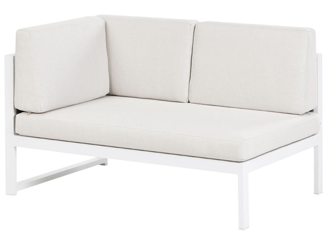 Castella/Fratte Garden Corner Sofa with Table 6 Seater Left Hand Metal Off-White