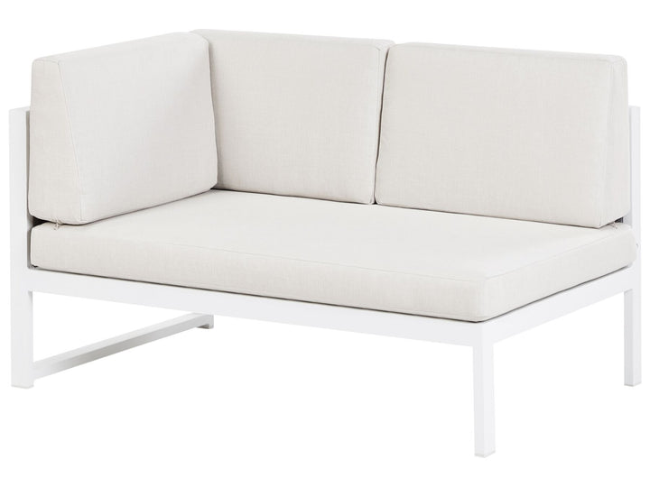 Castella/Fratte Garden Corner Sofa with Table 6 Seater Left Hand Metal Off-White
