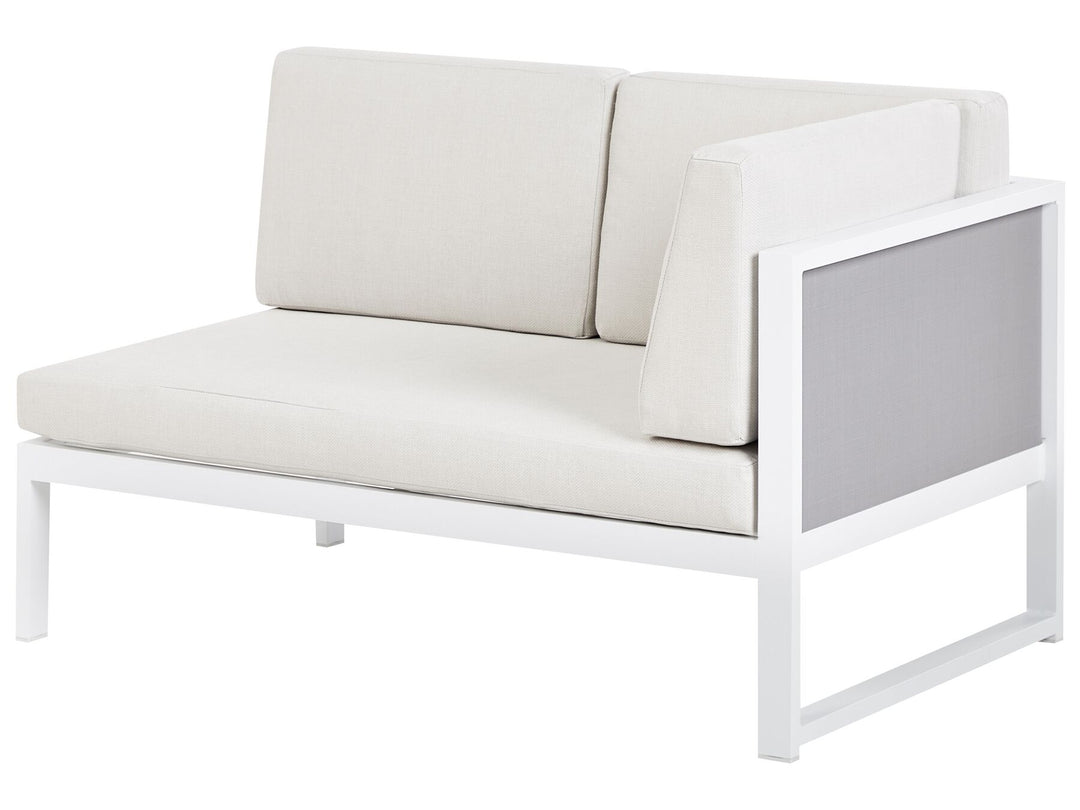 Castella/Fratte Garden Corner Sofa with Table 6 Seater Left Hand Metal Off-White