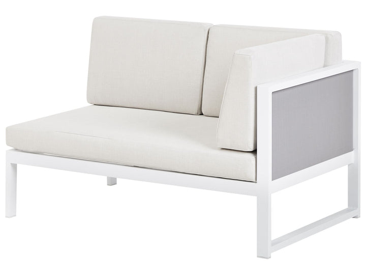 Castella/Fratte Garden Corner Sofa with Table 6 Seater Left Hand Metal Off-White