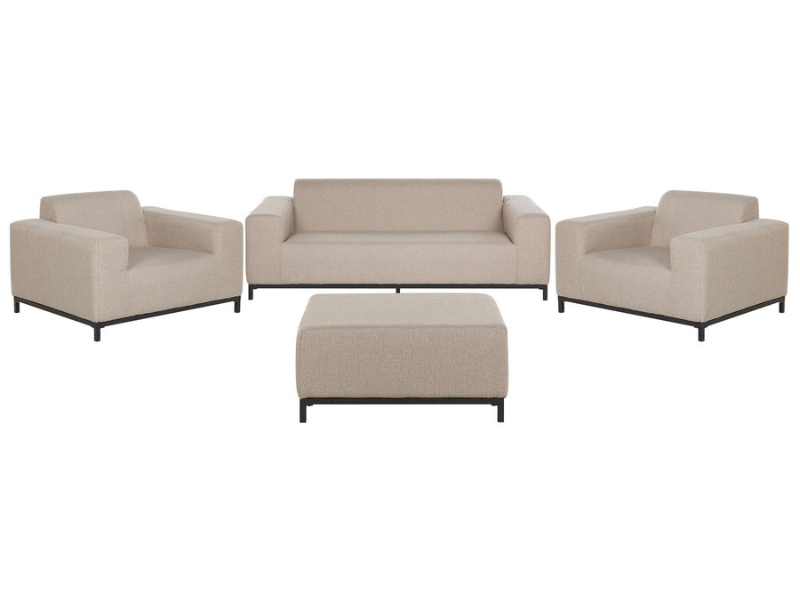 Rovigo Garden Lounge Set with Table 5 Seater Beige
