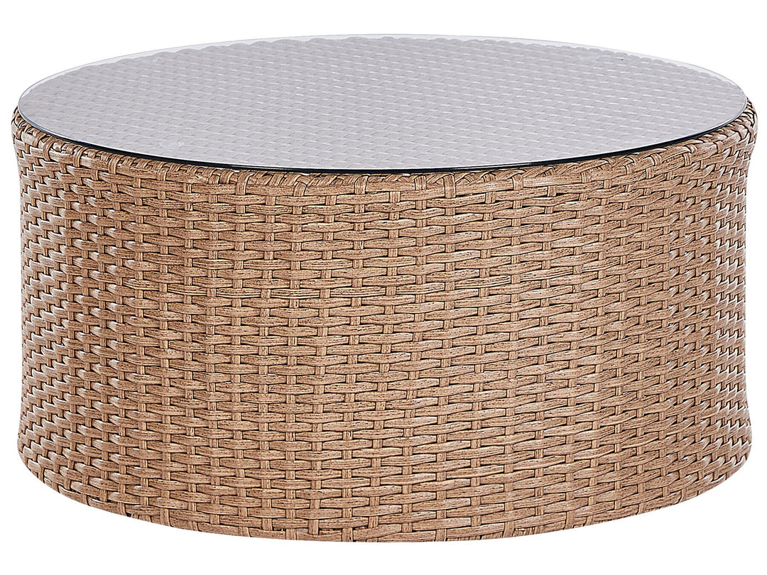 Severo Garden Lounge Set with Table 9 Seater PE Rattan Sand Beige