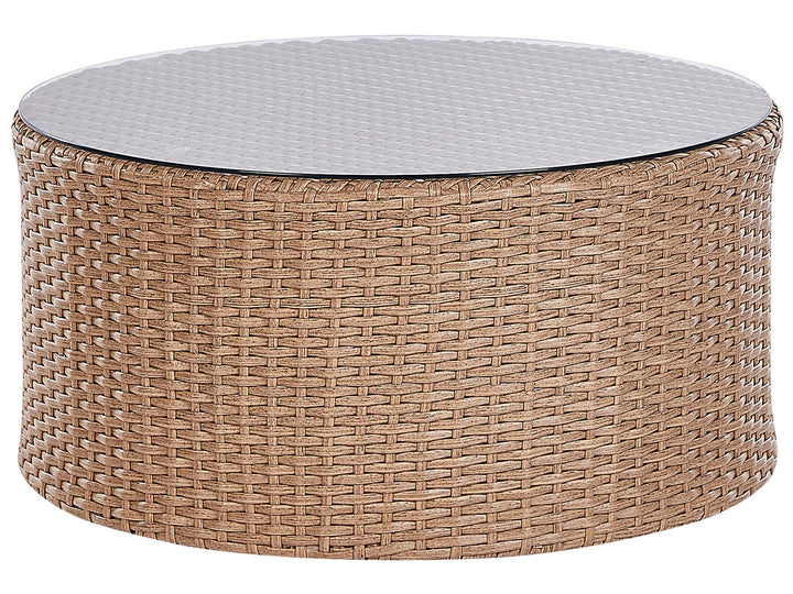 Severo Garden Lounge Set with Table 9 Seater PE Rattan Sand Beige