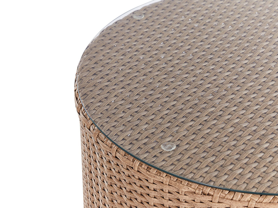 Severo Garden Lounge Set with Table 9 Seater PE Rattan Sand Beige