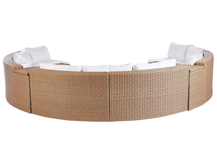 Severo Garden Lounge Set with Table 9 Seater PE Rattan Sand Beige