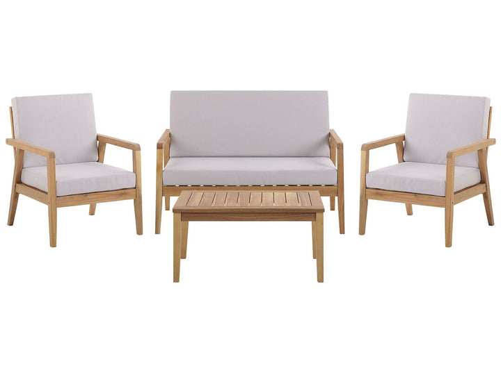 Pallano Garden Lounge Set with Table 4 Seater Acacia Wood Taupe