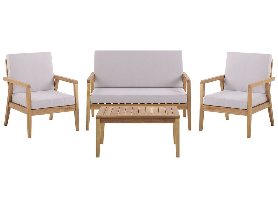 Pallano Garden Lounge Set with Table 4 Seater Acacia Wood Taupe