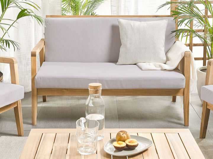 Pallano Garden Lounge Set with Table 4 Seater Acacia Wood Taupe