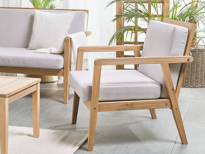Pallano Garden Lounge Set with Table 4 Seater Acacia Wood Taupe