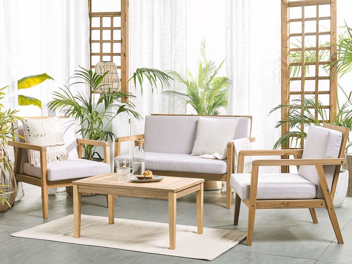 Pallano Garden Lounge Set with Table 4 Seater Acacia Wood Taupe