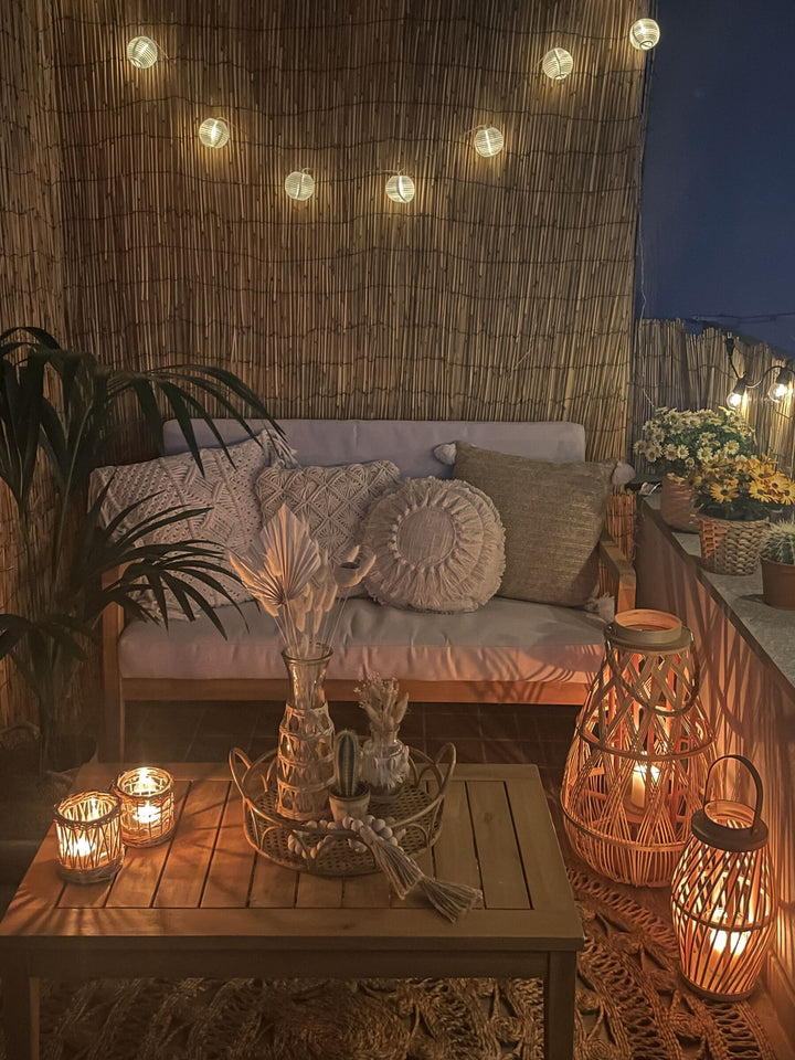 Pallano Garden Lounge Set with Table 4 Seater Acacia Wood Taupe