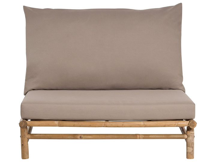 Todi Garden Lounge Set with Table 2 Seater Bamboo Wood Taupe