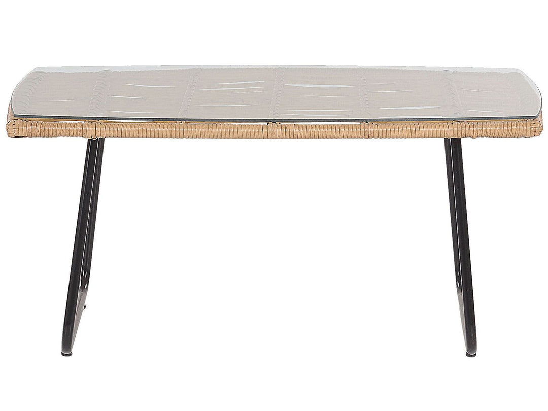 Minori Garden Lounge Set with Table 4 Seater PE Rattan Beige
