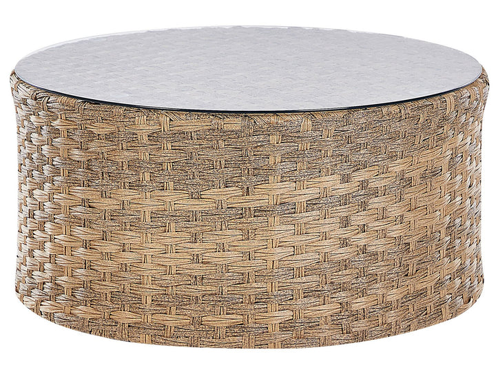 Severo Garden Lounge Set with Table 9 Seater PE Rattan Golden Brown