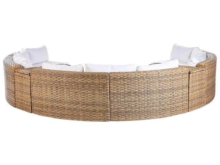 Severo Garden Lounge Set with Table 9 Seater PE Rattan Golden Brown