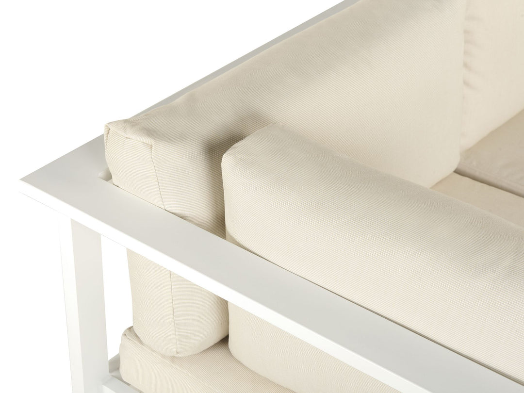 Messina Garden Corner Sofa with Table 5 Seater Left Hand Metal Beige