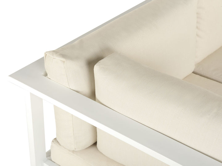 Messina Garden Corner Sofa with Table 5 Seater Left Hand Metal Beige