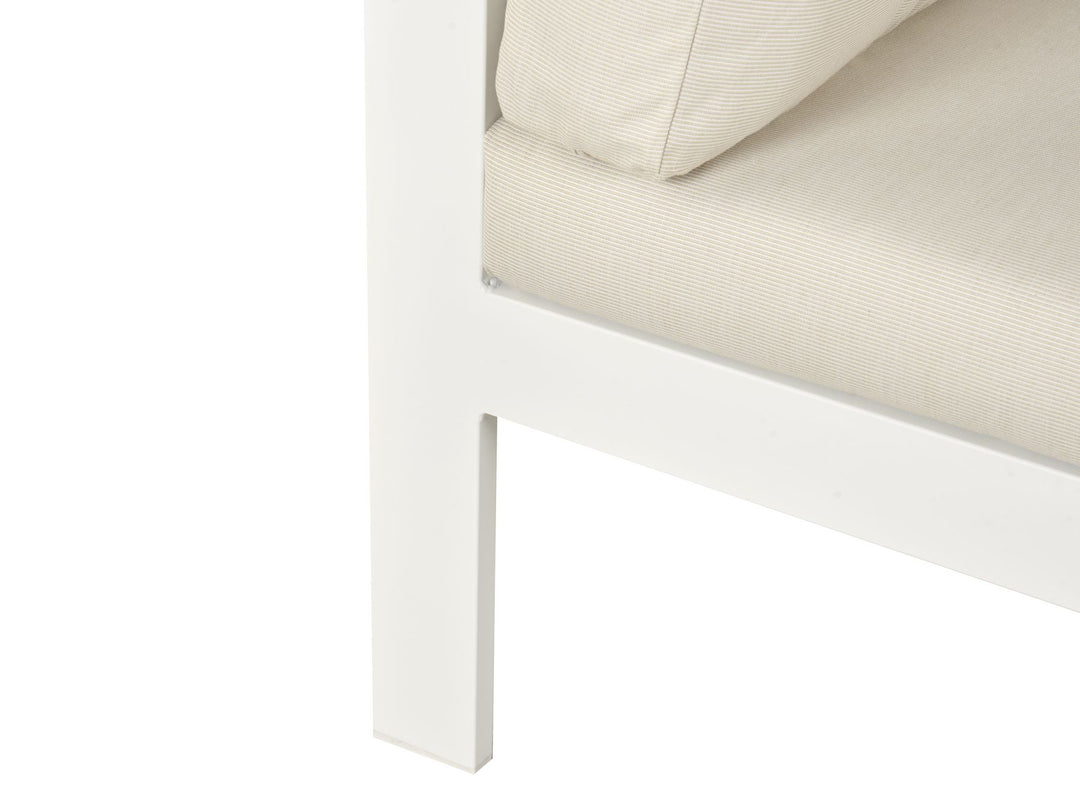 Messina Garden Corner Sofa with Table 5 Seater Left Hand Metal Beige
