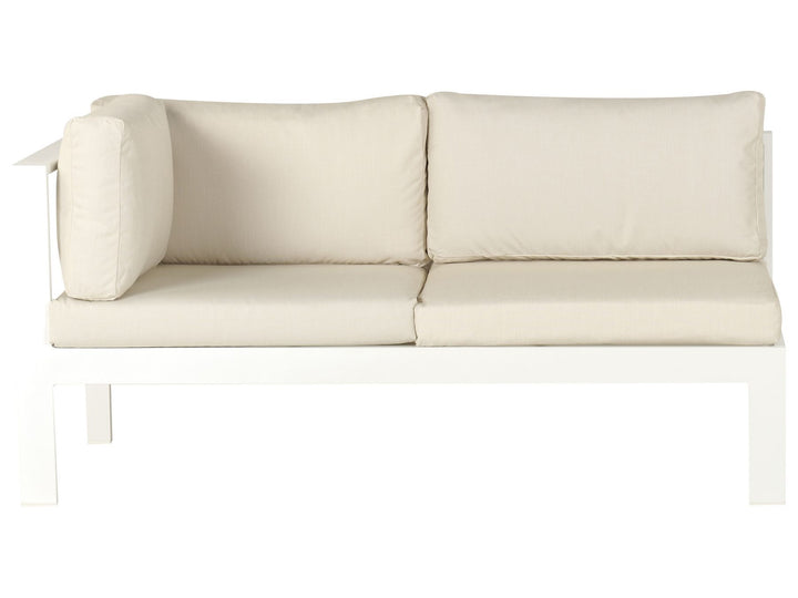 Messina Garden Corner Sofa with Table 5 Seater Left Hand Metal Beige