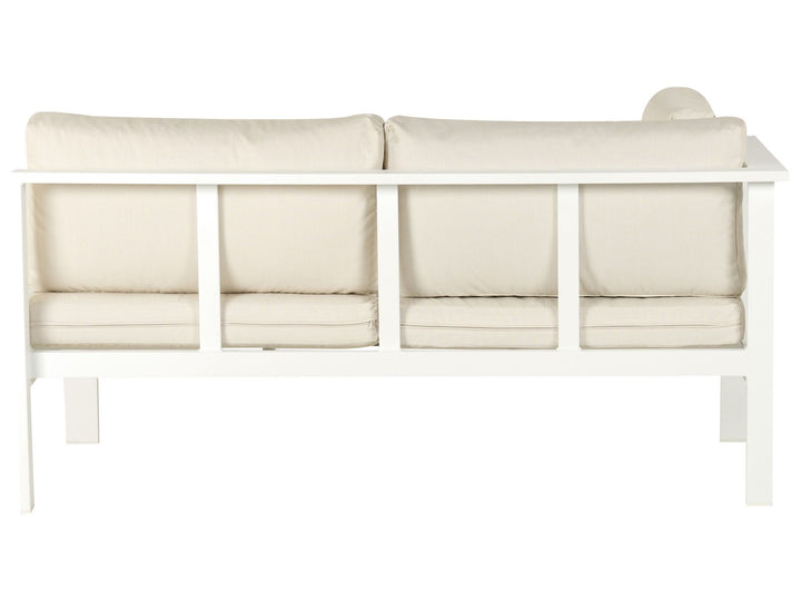 Messina Garden Corner Sofa with Table 5 Seater Left Hand Metal Beige