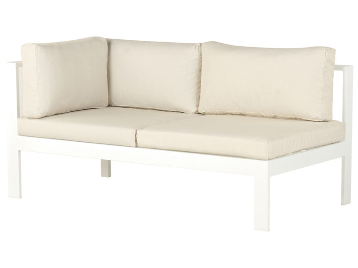 Messina Garden Corner Sofa with Table 5 Seater Left Hand Metal Beige