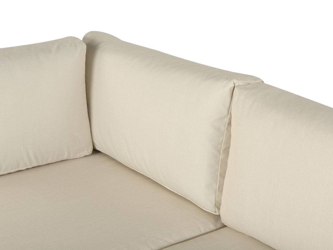 Messina Garden Corner Sofa with Table 5 Seater Left Hand Metal Beige