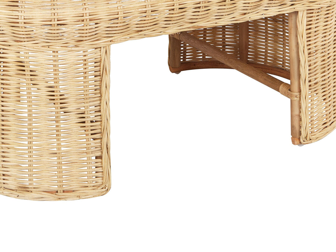 Livadeia Garden Lounge Set with Table 5 Seater Rattan Natural