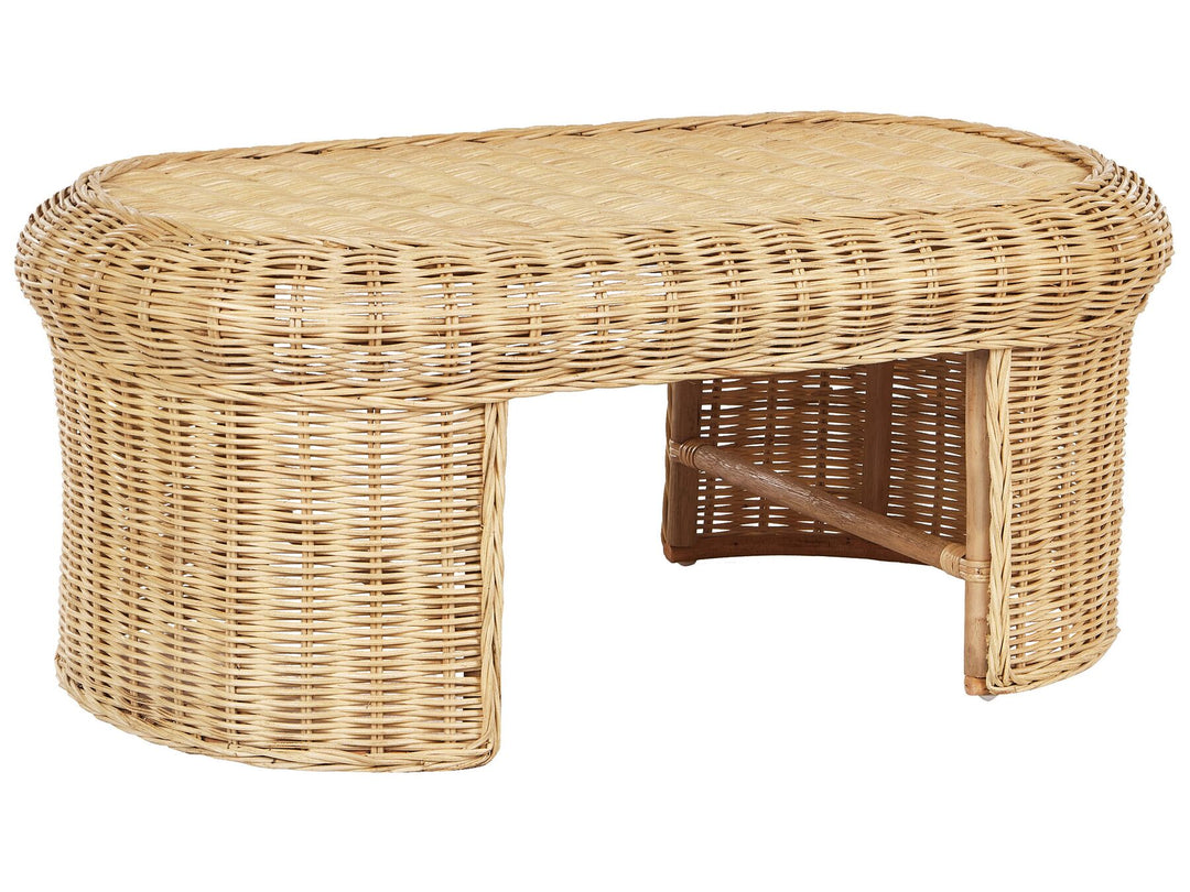 Livadeia Garden Lounge Set with Table 5 Seater Rattan Natural