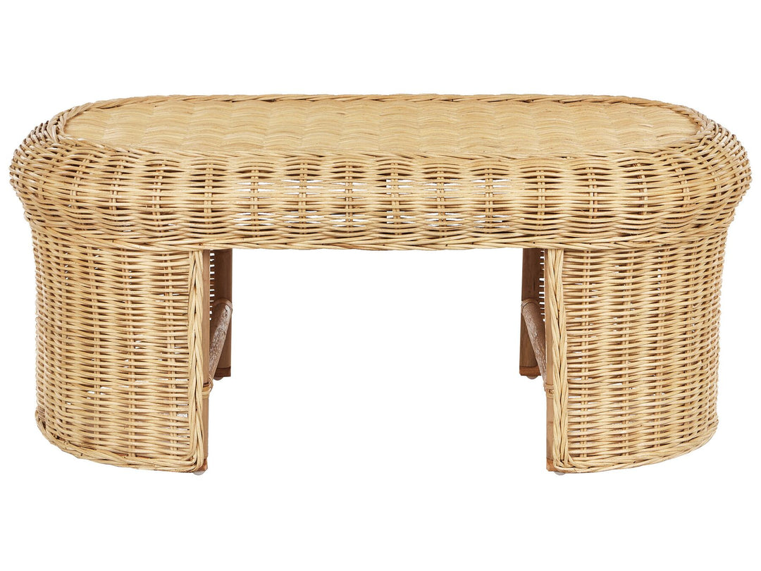 Livadeia Garden Lounge Set with Table 5 Seater Rattan Natural
